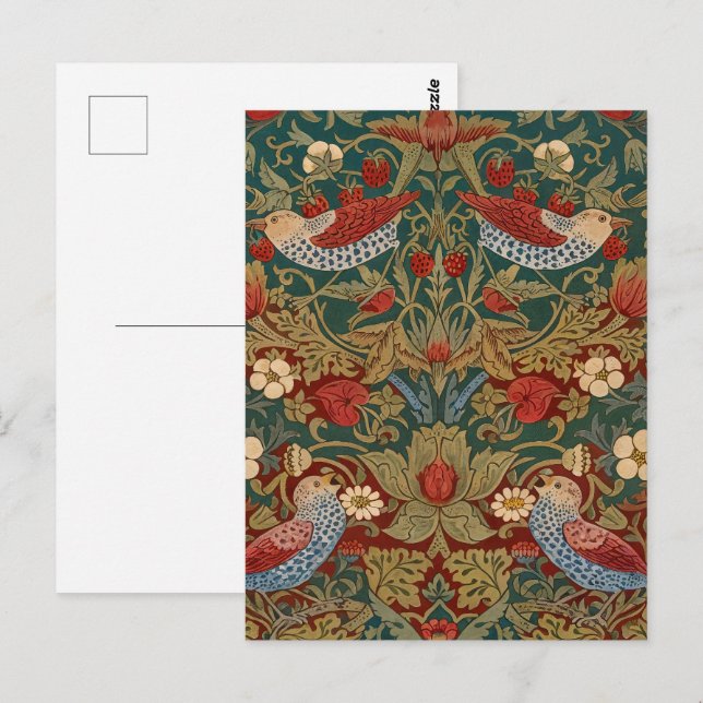 Morris - Strawberry Thief  #2 Floral Pattern  Postcard (Front/Back)