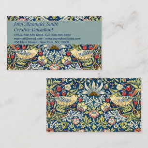 Morris - Strawberry Thief Bird & Floral Pattern Business Card