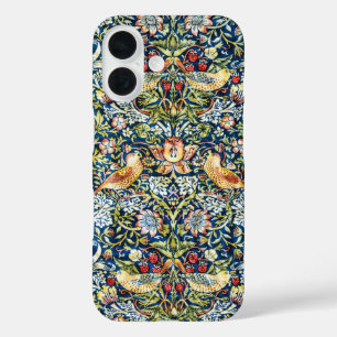 Morris - Strawberry Thief Bird & Floral Pattern iPhone 16 Case