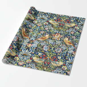 Morris - Strawberry Thief  Bird & Floral Pattern Wrapping Paper