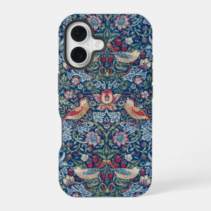 Morris Strawberry Thief Classic Indigo Blue Fine iPhone 16 Case