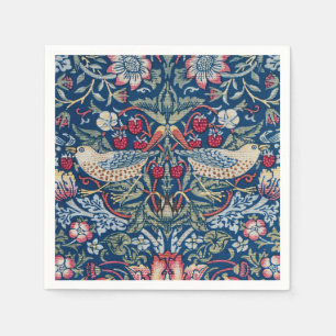 Morris Strawberry Thief Classic Indigo Blue Fine Napkin
