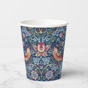 Morris Strawberry Thief Classic Indigo Blue Fine Paper Cups
