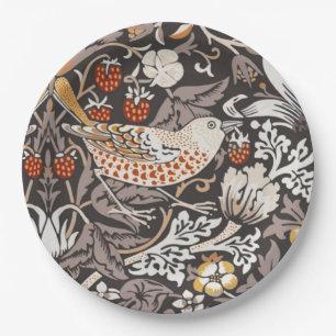 Morris Strawberry Thief Close-up Earth Tones Paper Plate