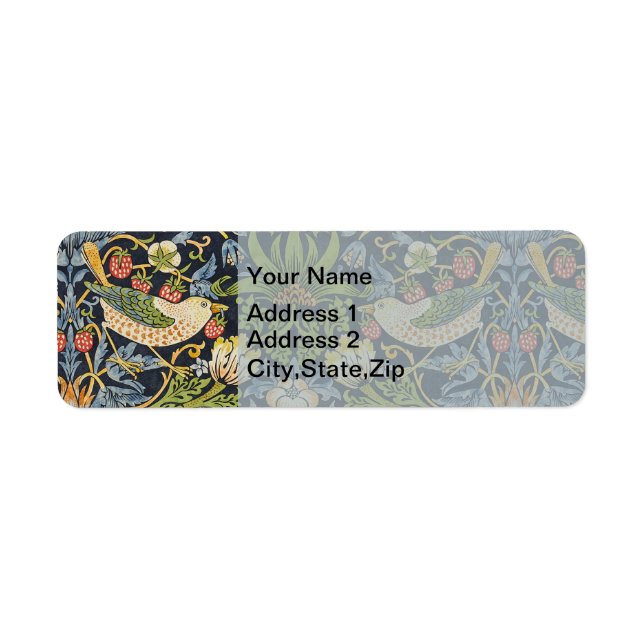 Morris Strawberry Thief Navy Blue Vintage Fine Art (Front)