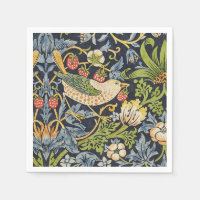 Morris Strawberry Thief Navy Blue Vintage Fine Art