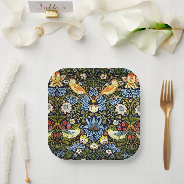 Morris - Strawberry Thief Paper Plate (Wedding)