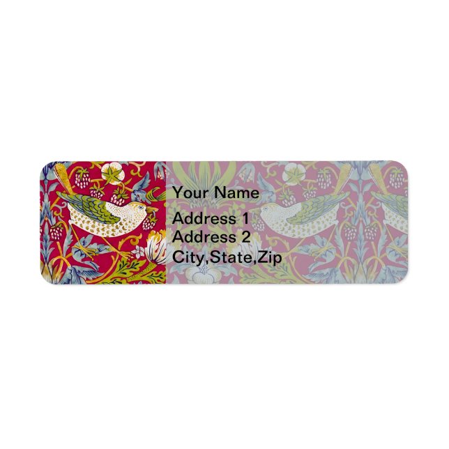 Morris Strawberry Thief Raspberry Red Lime Floral (Front)