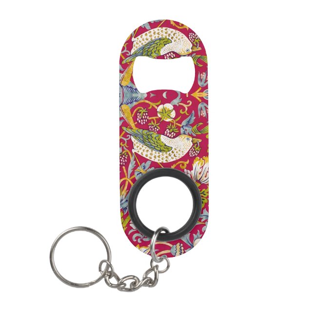 Morris Strawberry Thief Raspberry Red Lime Floral (Front)