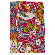 Morris Strawberry Thief Raspberry Red Lime Floral