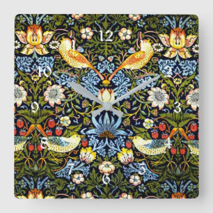 Morris - Strawberry Thief, Square Wall Clock