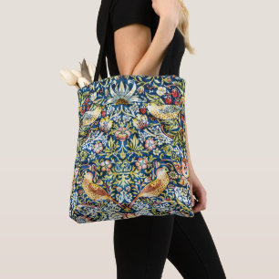 Morris Strawberry Thief Yellow Ivory Slate Blue Tote Bag