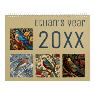 Morris style birds 2024 calendar