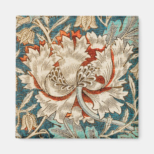 Morris Teal Blue Honeysuckle Floral Wallpaper Magnet