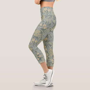 Morris Vine & Jasmine Garden Flower Classic Capri Leggings