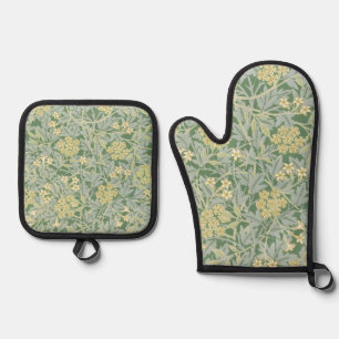 Morris Vine & Jasmine Garden Flower Classic Oven Mitt & Pot Holder Set