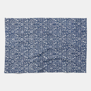Morris Vintage 1882 Blue Background Flower Pattern Tea Towel