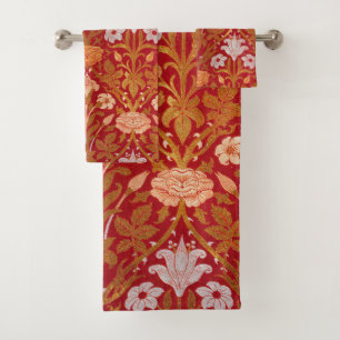 Morris - Vintage 1893 Rose & Lily Flower Pattern Bath Towel Set