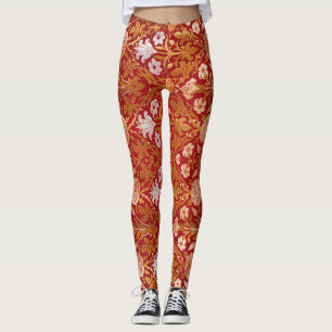 Morris - Vintage 1893 Rose & Lily Flower Pattern Leggings