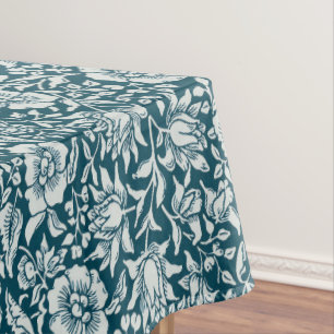 Morris Vintage Blue & White Floral Pattern Tablecloth