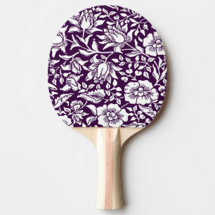 Morris Vintage Purple & White Floral Pattern Ping Pong Paddle