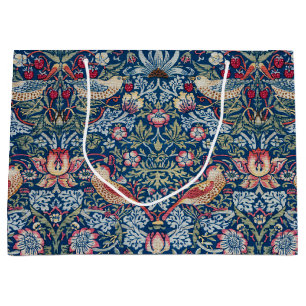Morris - Vintage Strawberry Thief Floral Pattern Large Gift Bag
