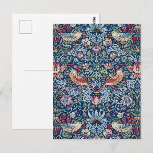 Morris - Vintage Strawberry Thief Floral Pattern Postcard