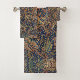 Morris vintage windrush embroidery Floral Pattern Bath Towel Set