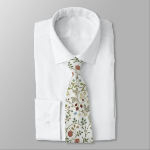 Morris vintage windrush embroidery Floral Pattern Tie
