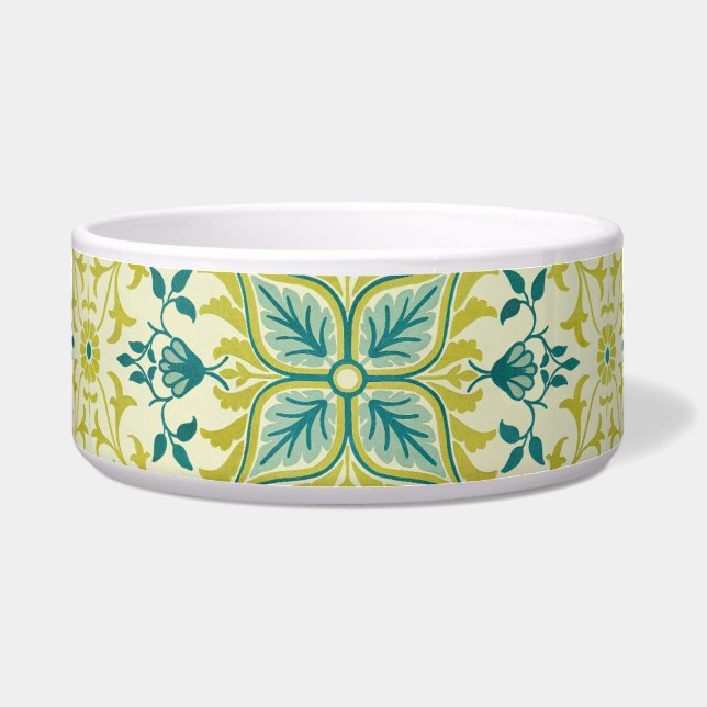 Morris Yellow Turquoise Vine & Flower Pattern (Front)