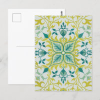 Morris Yellow Turquoise Vine & Flower Pattern