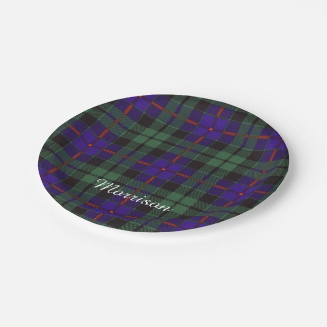Morrison clan Plaid Scottish tartan Paper Plate (Angled)