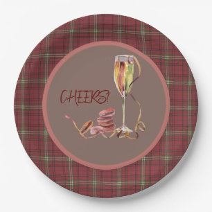 Morrison Red Scottish Clan Tartan Christmas Paper Plate