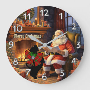 Morrison Scottie Dog/Santa Personal Xmas Large Clock