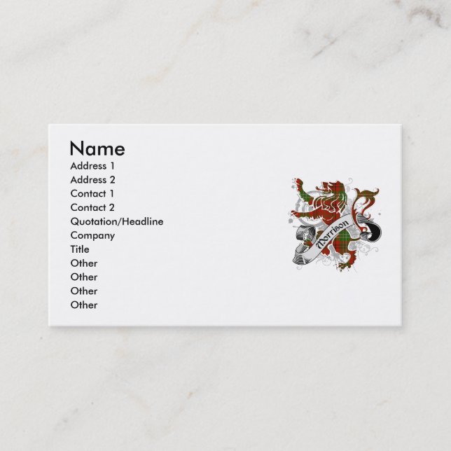 Morrison Tartan Lion Business Card (Front)