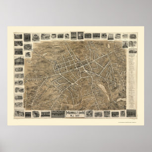 Morristown, NJ Panoramic Map - 1899 Poster