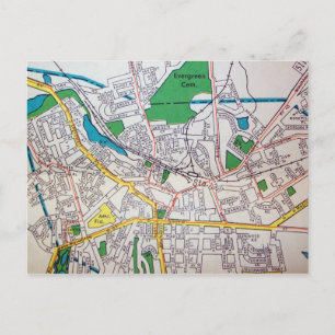 Morristown, NJ Vintage Map Postcard