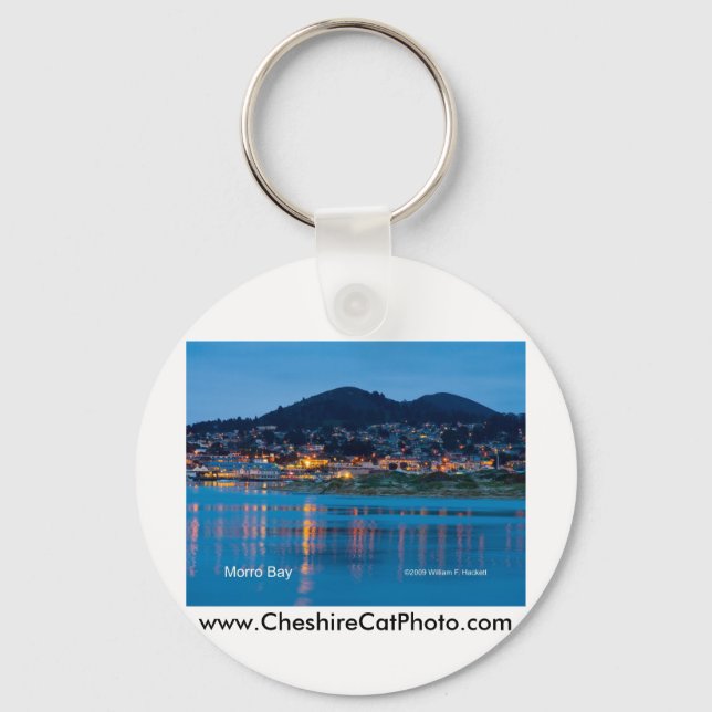 Morro Bay After Dark California Products Key Ring (Front)