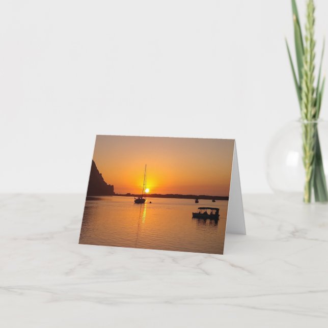 Morro Bay at Sunset Note Card (Front)