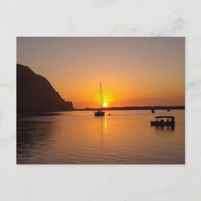 Morro Bay at Sunset Postcard (Front)