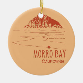 Morro Bay California Morro Rock Ceramic Tree Decoration