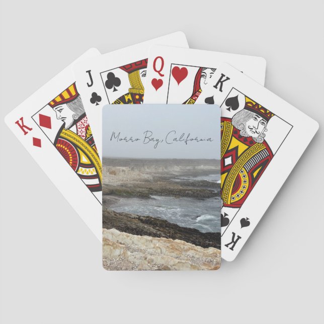 Morro Bay California Ocean Cliffs Photography Playing Cards (Back)