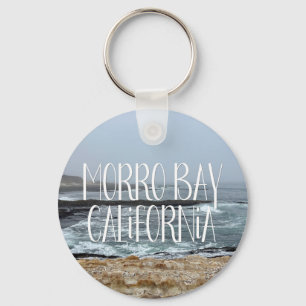 Morro Bay California Ocean Waves Photography Key Ring