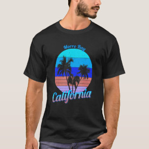 Morro Bay California Retro Palm Trees Beach Summer T-Shirt