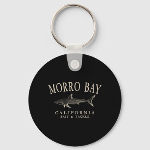 Morro Bay California Shark Ivory Art Vintage Key Ring