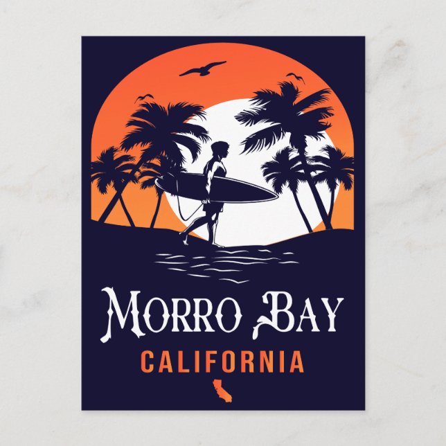 Morro Bay California Sunset Vacation Souvenirs Postcard (Front)