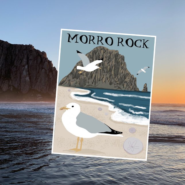 Morro Rock Bay Central California Beach Seagulls Postcard (Morro Rock Bay Central California Beach Seagulls Postcard
)