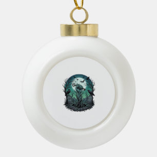 Mors Zombie Hand Skeleton Key Tombstone Ravens Hal Ceramic Ball Christmas Ornament