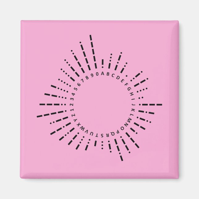 Morse Code Alphabet – Pink STEM Edition Magnet (Front)
