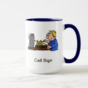 Morse Code Blonde Male Operator Mug  Customise It!